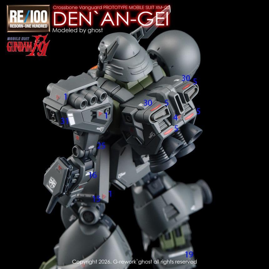 Amazon | RE/100 1/100 デナン・ゲー デカール 対応 蛍光 水転写式